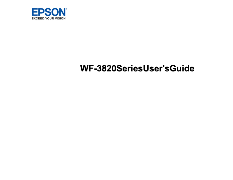 Image de la première page du manuel de l'appareil WorkForce Pro WF-3820