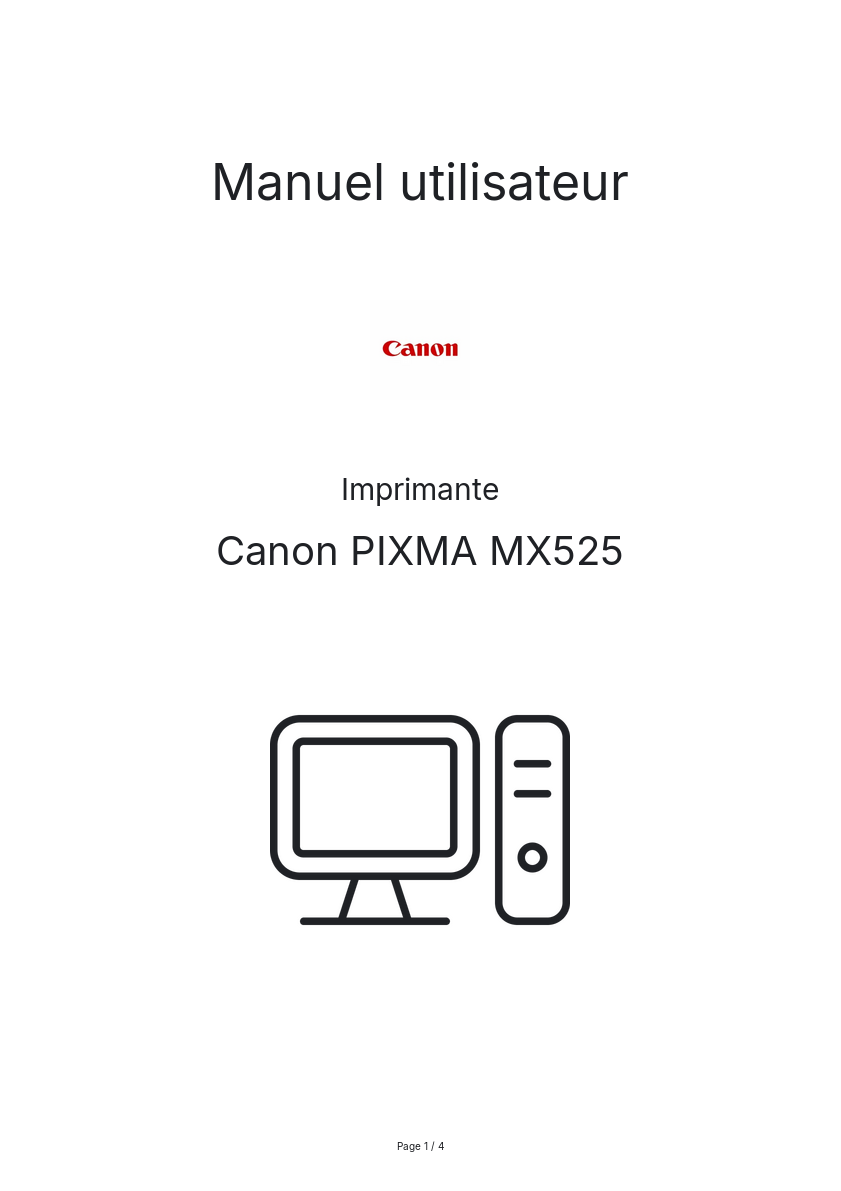 Image de la première page du manuel de l'appareil PIXMA MX525