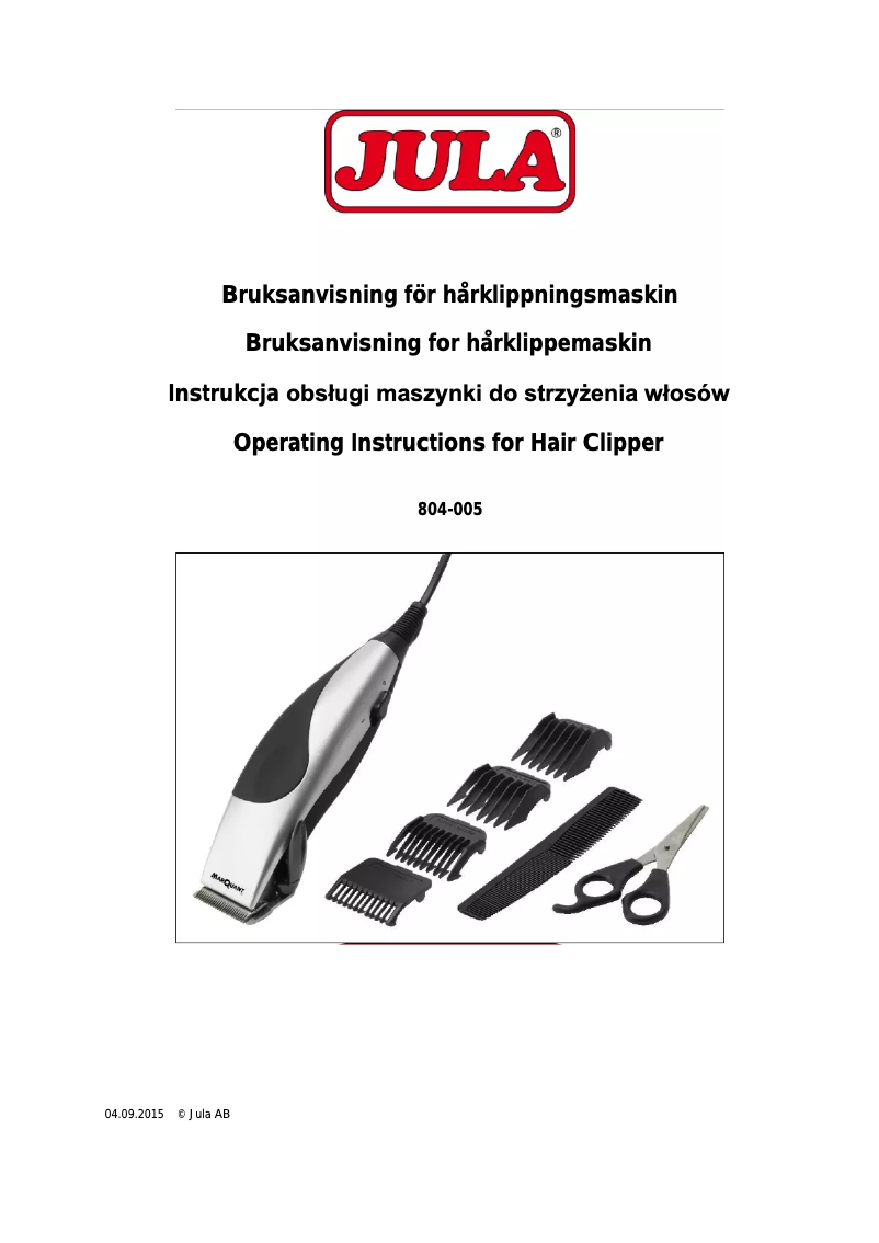 Page 1 de la notice Manuel utilisateur Marquant 804-005