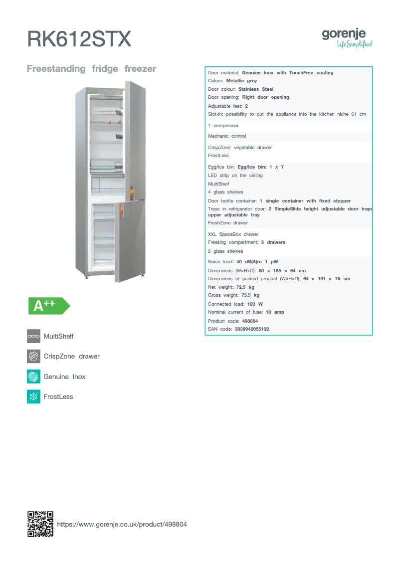 Image de la première page du manuel de l'appareil RK612STX