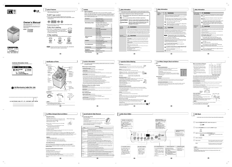 Page 1 de la notice Manuel utilisateur LG WF-N7039NP