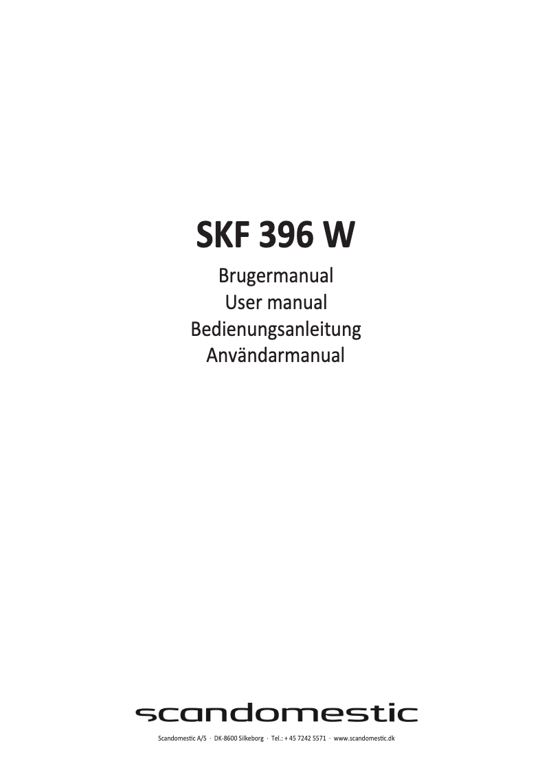 Page n°1 - Manuel utilisateur Scandomestic SKF 396 W
