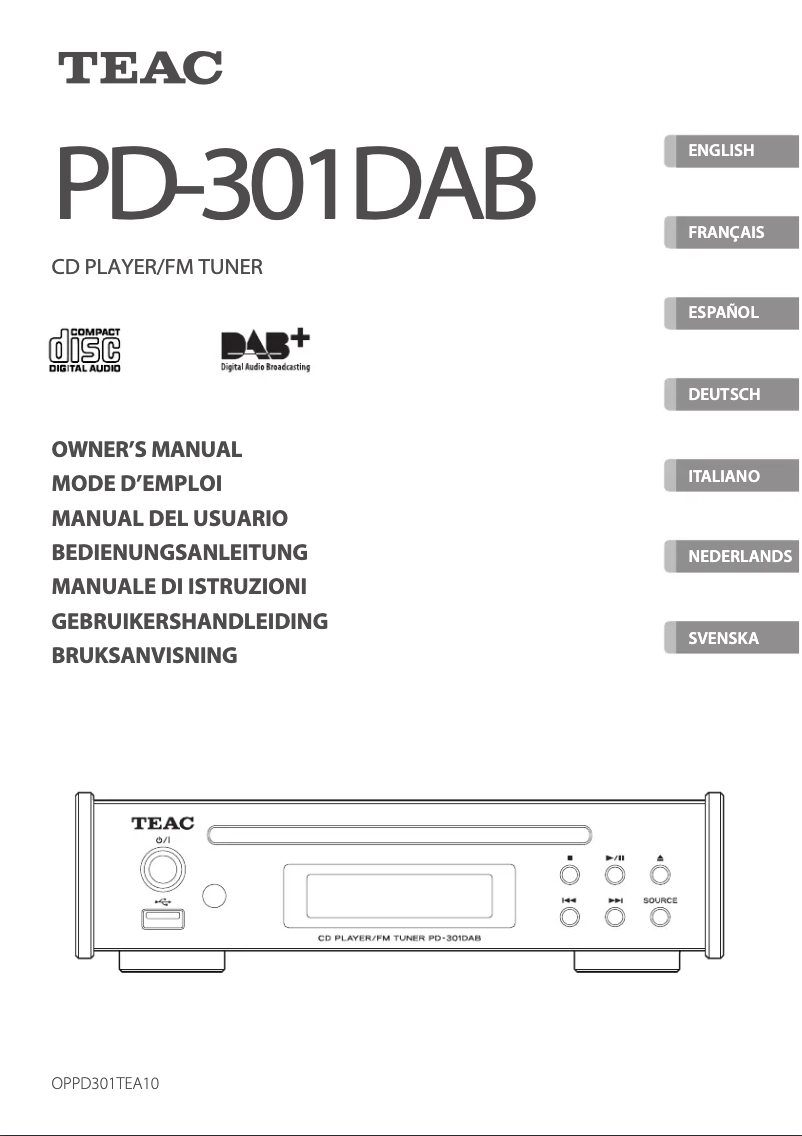 Image de la première page du manuel de l'appareil PD-301DAB-X