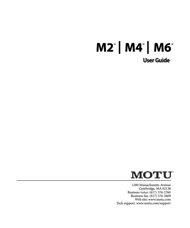 Página 1 del manual Manual de usuario Motu M4