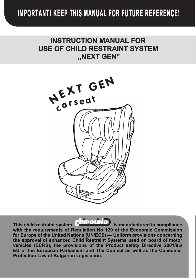 Image de la première page du manuel de l'appareil Next Gen