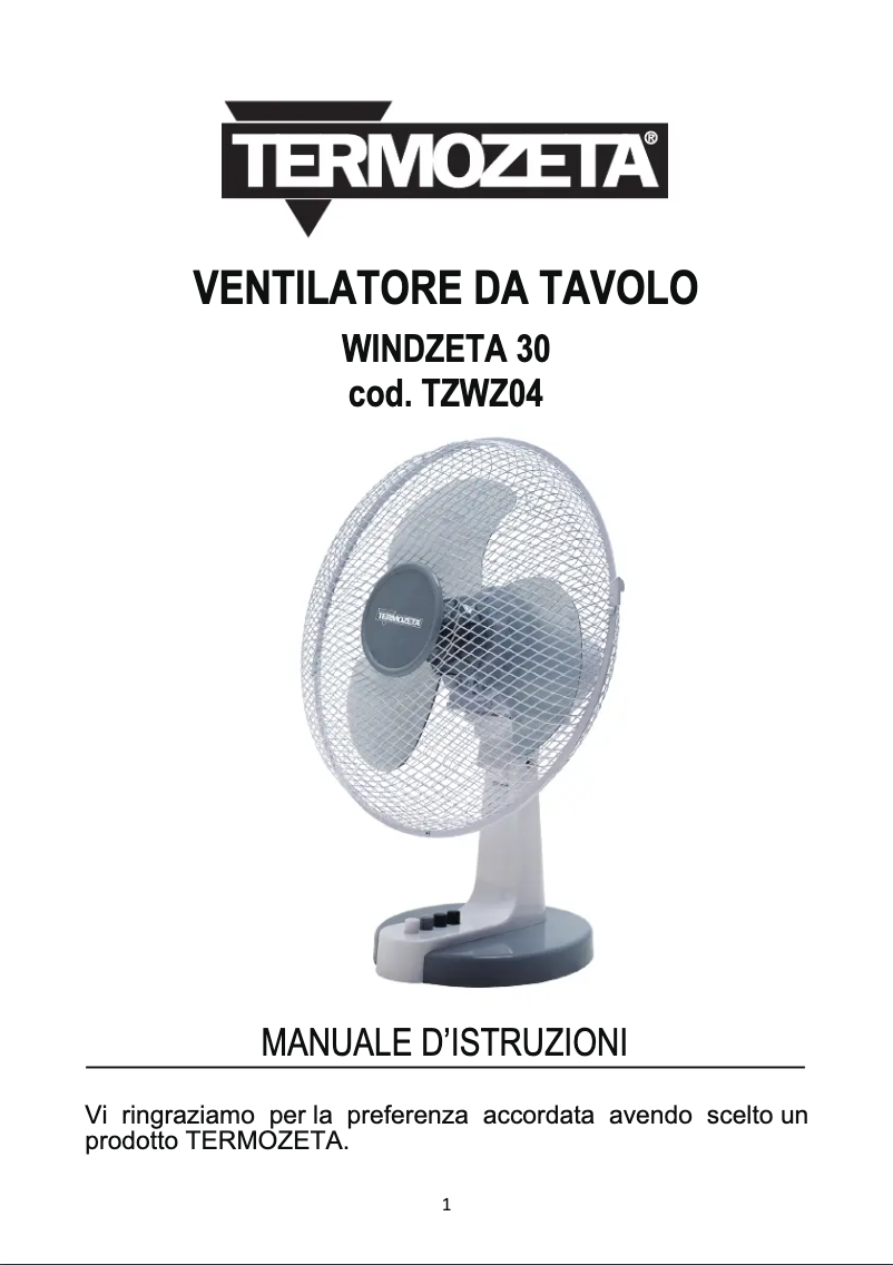 Image de la première page du manuel de l'appareil Windzeta TZWZ04