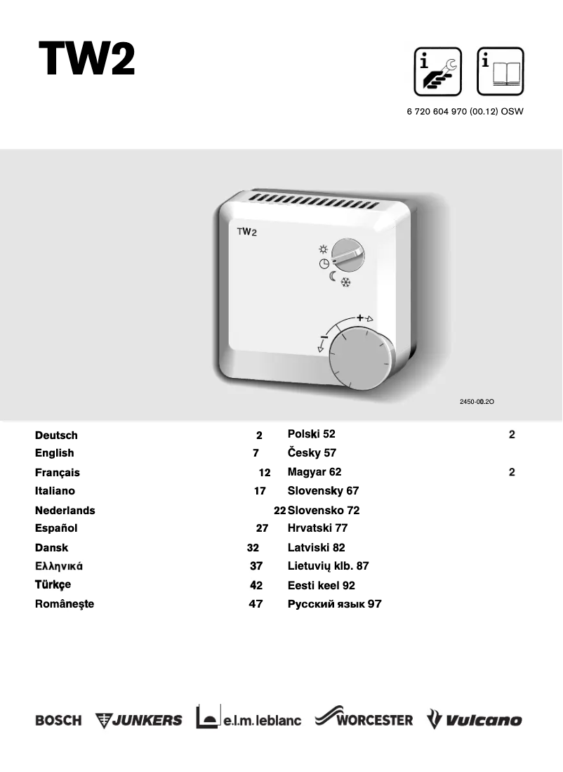 Image de la première page du manuel de l'appareil TW 2