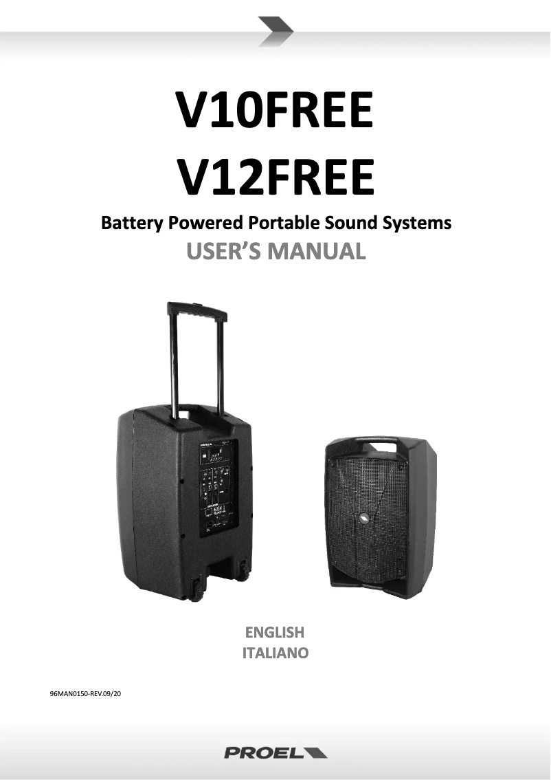 Page n°1 - Manuel utilisateur Proel V12Free