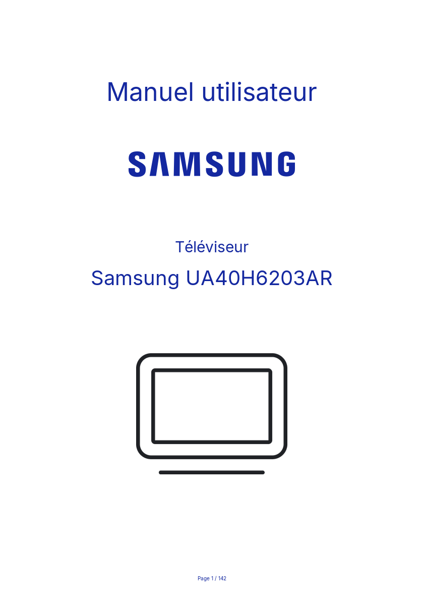Image de la première page du manuel de l'appareil UA40H6203AR