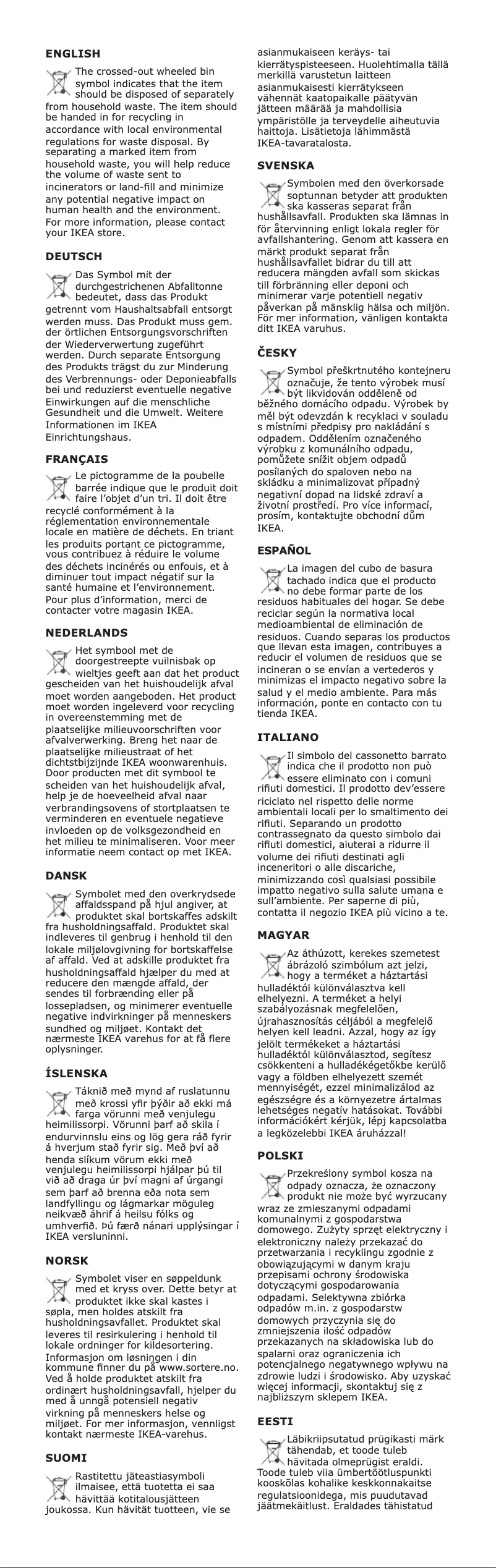 Page 1 de la notice Manuel utilisateur Ikea LUNNOM 405.241.05