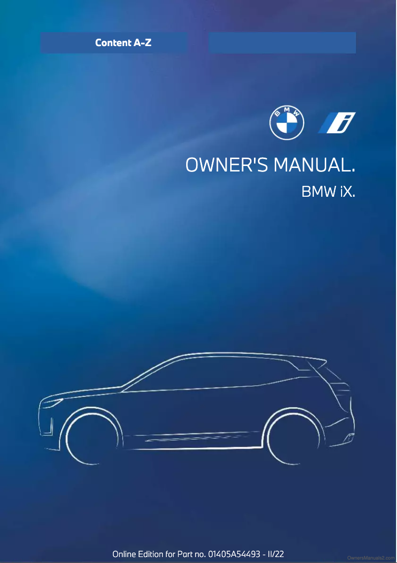 Page 1 de la notice Manuel utilisateur BMW iX (2022)