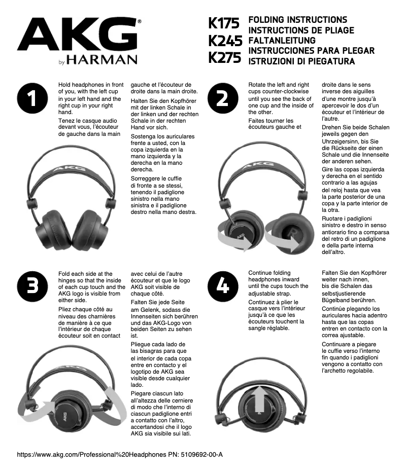 Page n°1 - Mode d'emploi AKG K245