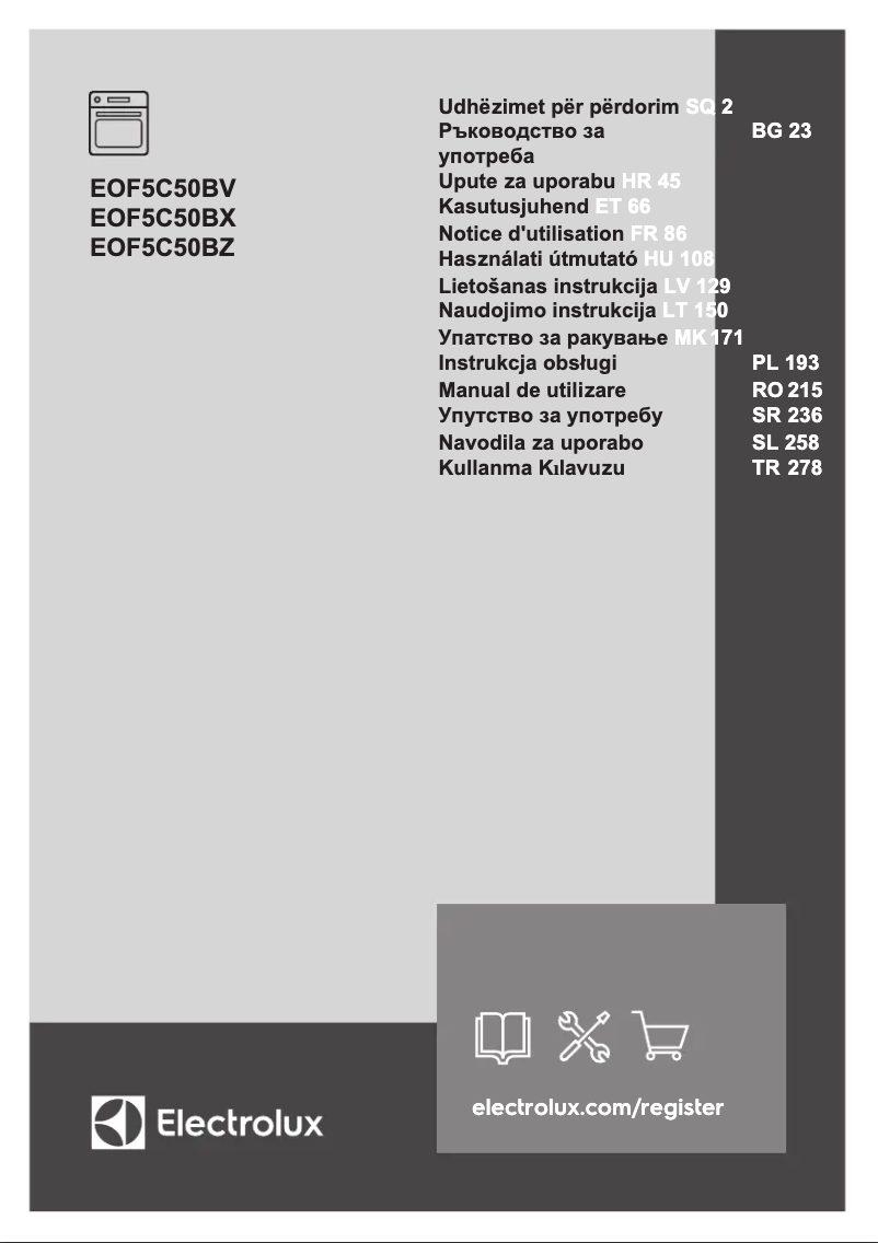 Image de la première page du manuel de l'appareil EOF5C50BX