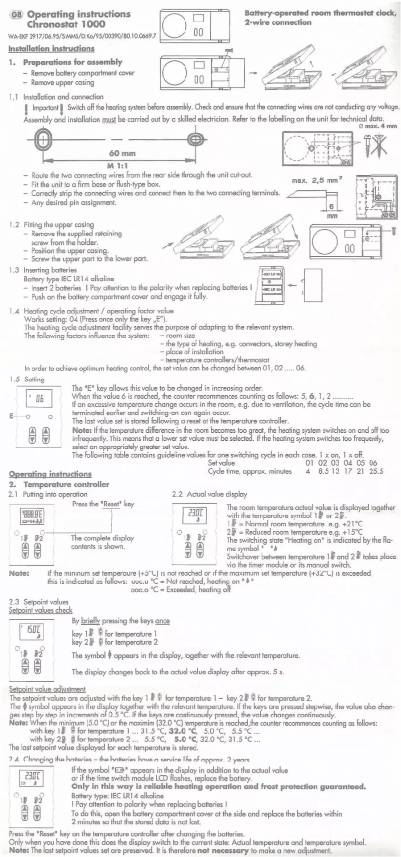 Page n°1 - Manuel utilisateur Grässlin Chronostat 1000