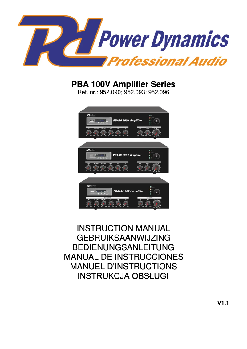 Image de la première page du manuel de l'appareil PBA120 100V