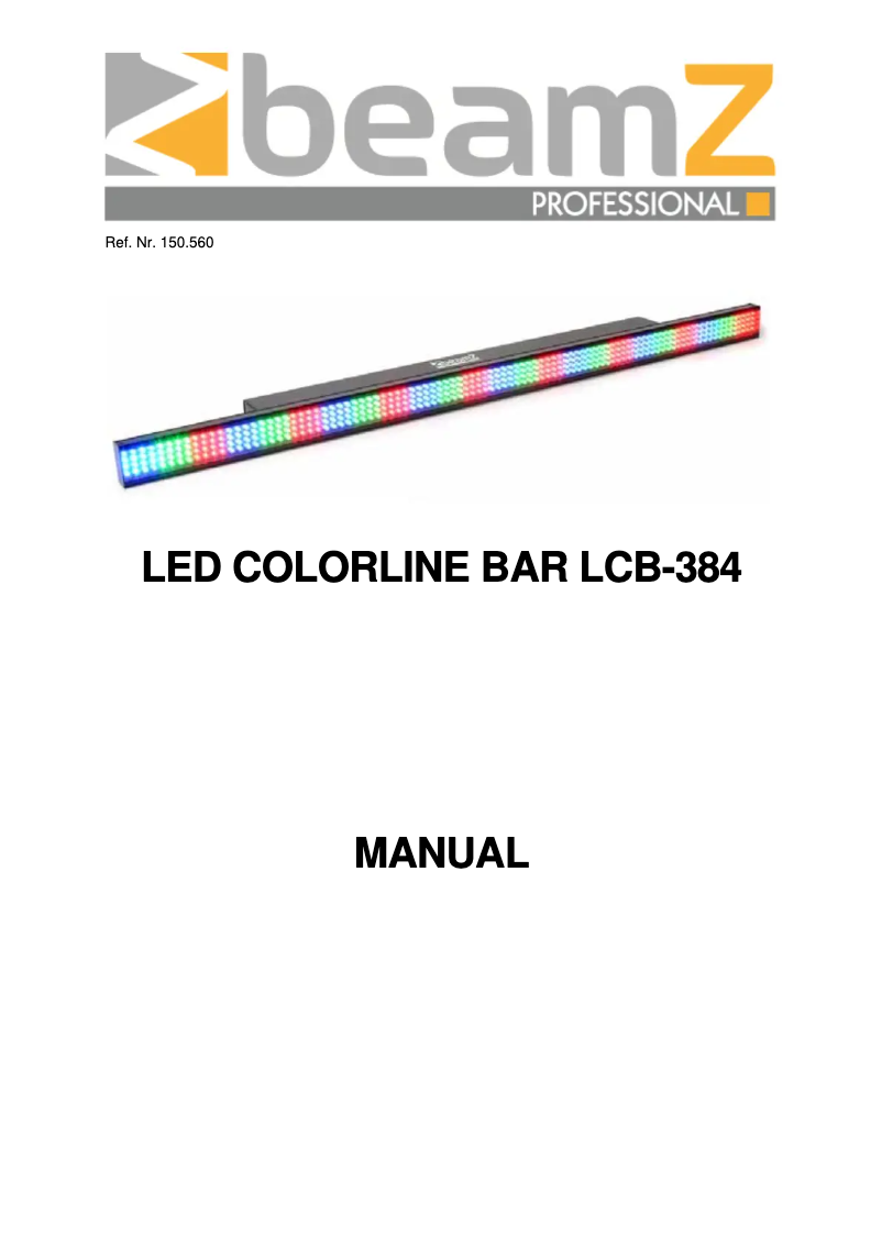 Page 1 de la notice Manuel utilisateur BeamZ LCB384 150.560