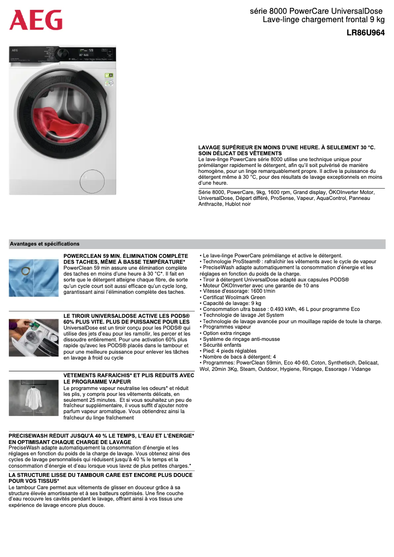 Image de la première page du manuel de l'appareil LR86U964