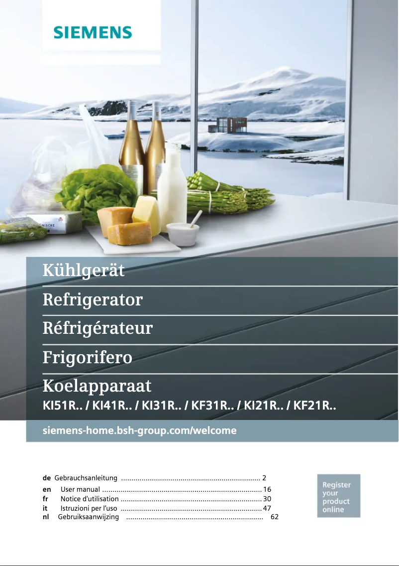 Page 1 de la notice Manuel utilisateur Siemens KI31RSD30