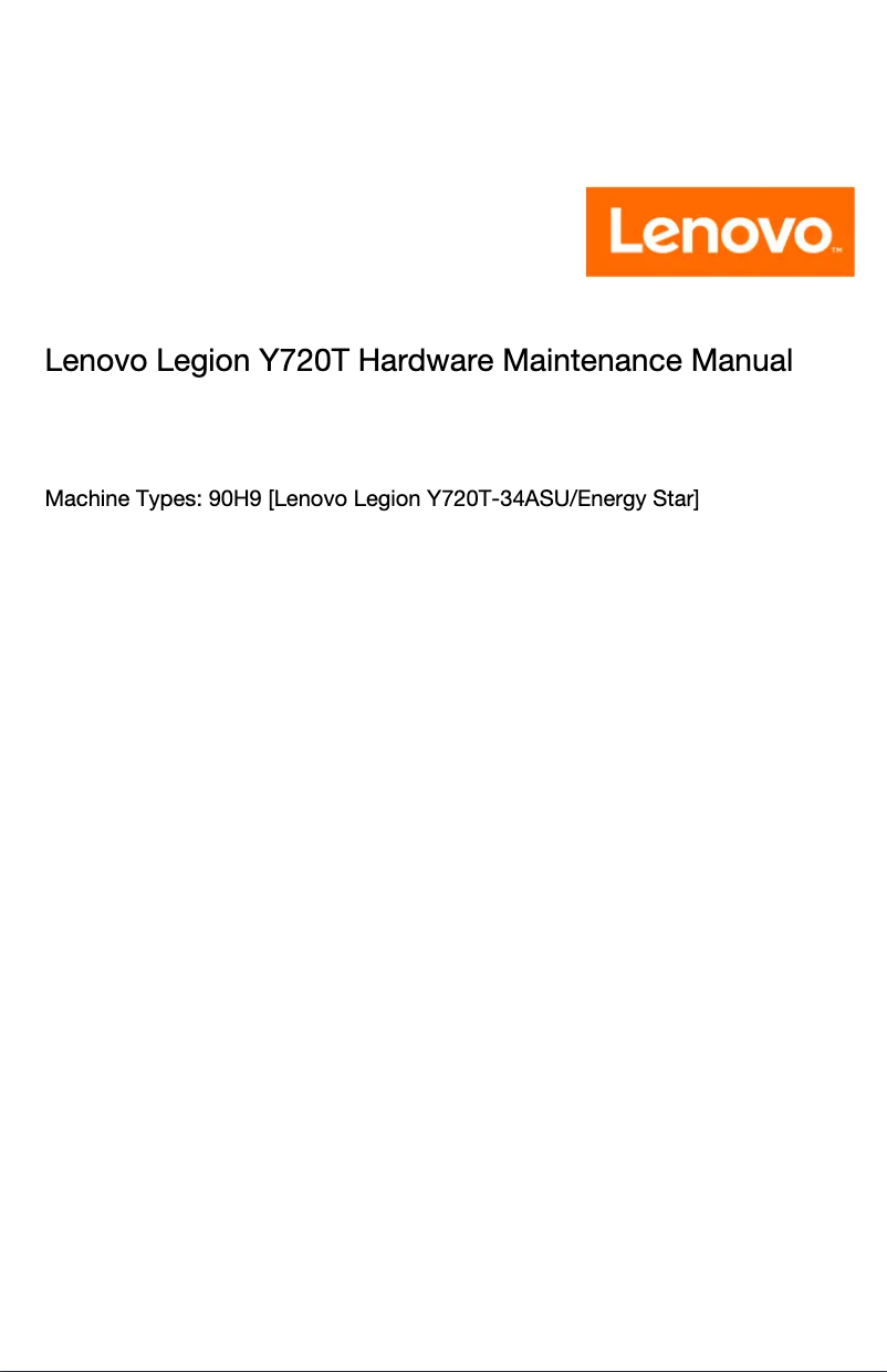 Page 1 de la notice Manuel utilisateur Lenovo Legion Y720T