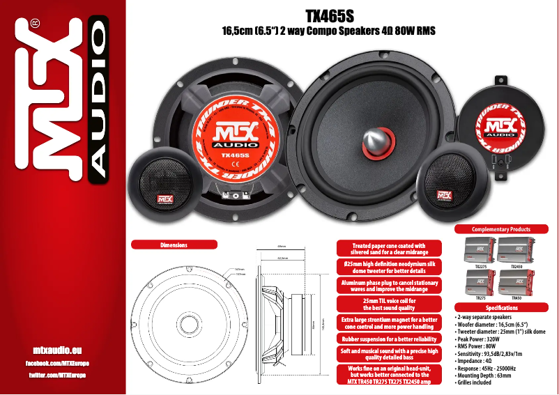Page n°1 - Manuel utilisateur MTX Audio TX465S