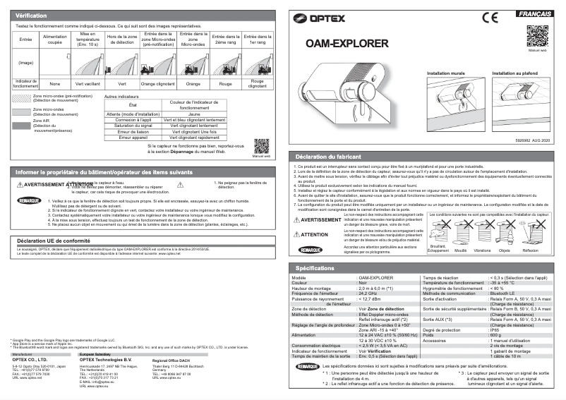 Image de la première page du manuel de l'appareil OAM-Explorer
