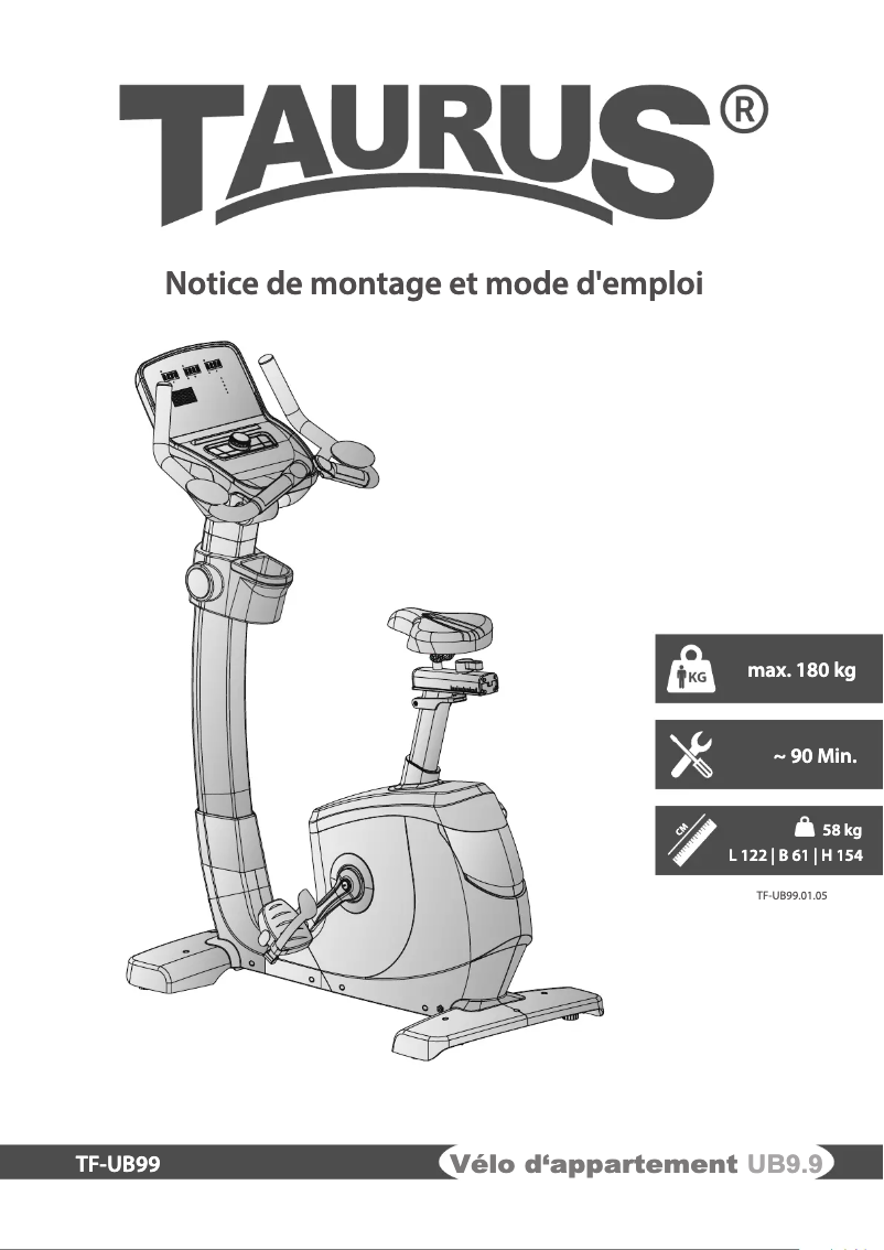 Page 1 de la notice Manuel utilisateur Taurus UB9.9