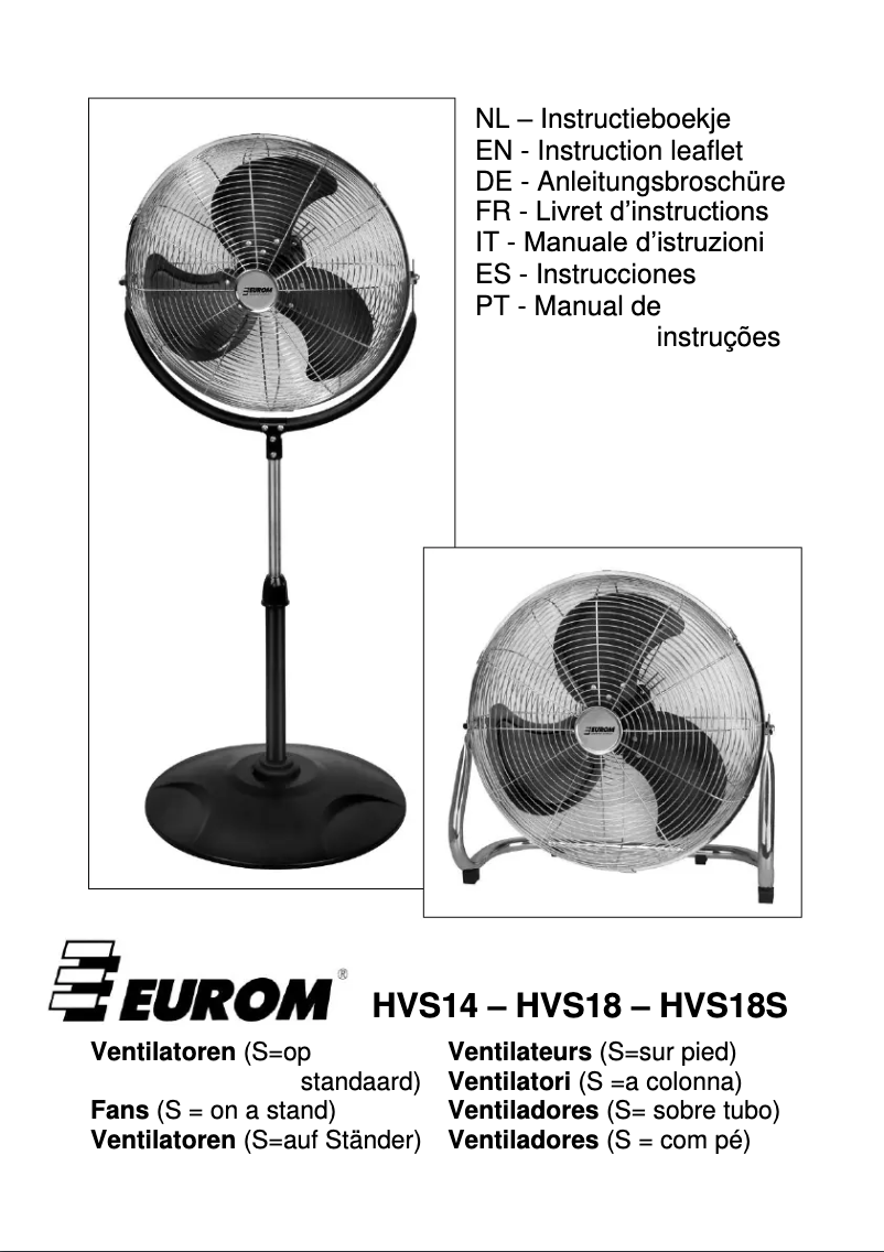 Página 1 del manual Manual de usuario Eurom HVF-18S