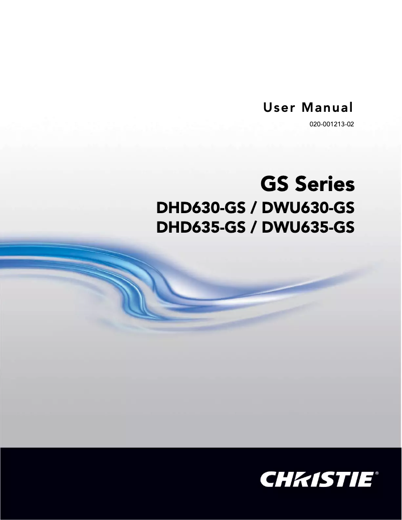 Page n°1 - Manuel utilisateur Christie DWU635-GS