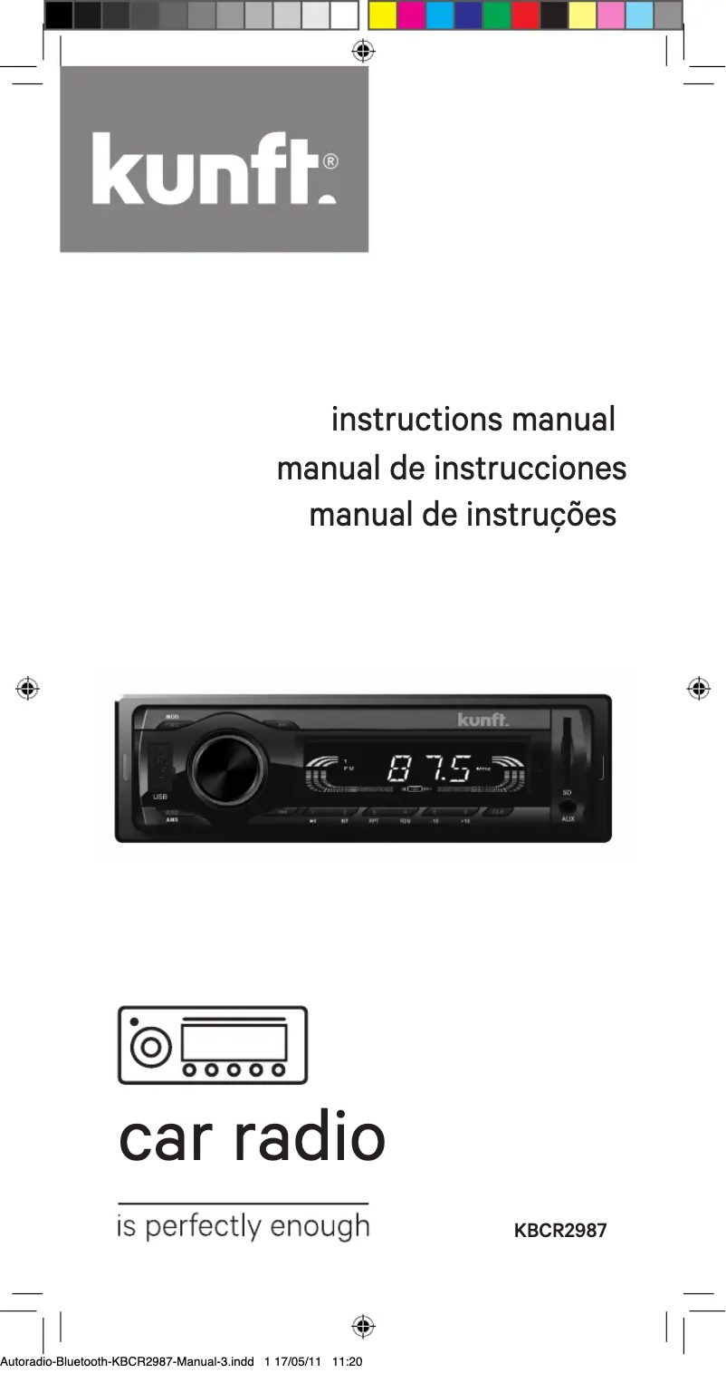 Imagen de la primera página del manual del dispositivo KBCR2987