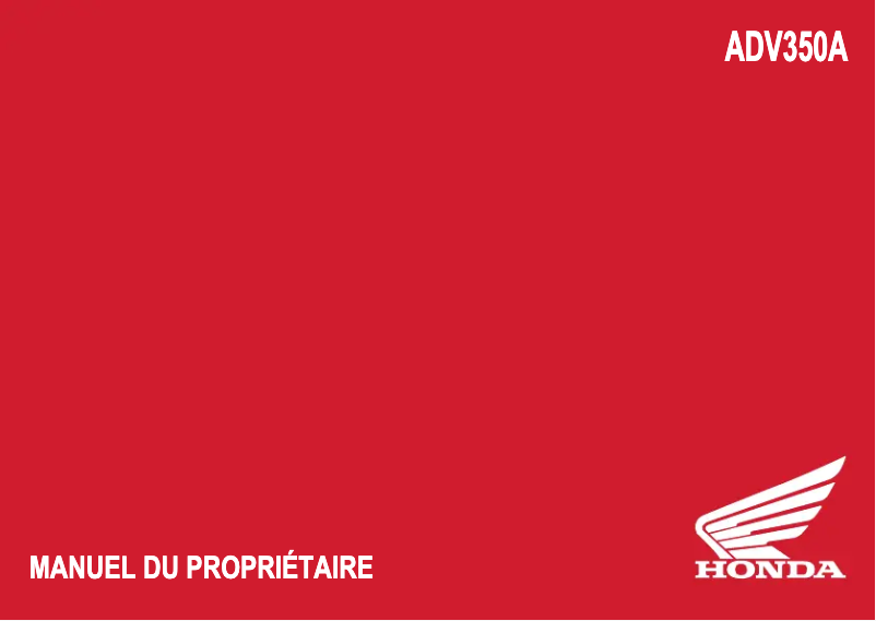 Image de la première page du manuel de l'appareil ADV350A (2022)