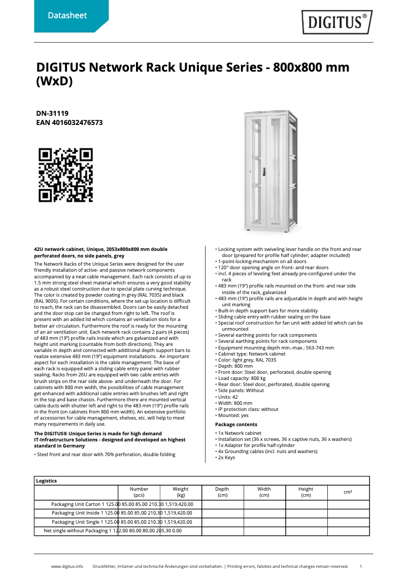 Imagen de la primera página del manual del dispositivo DN-31119