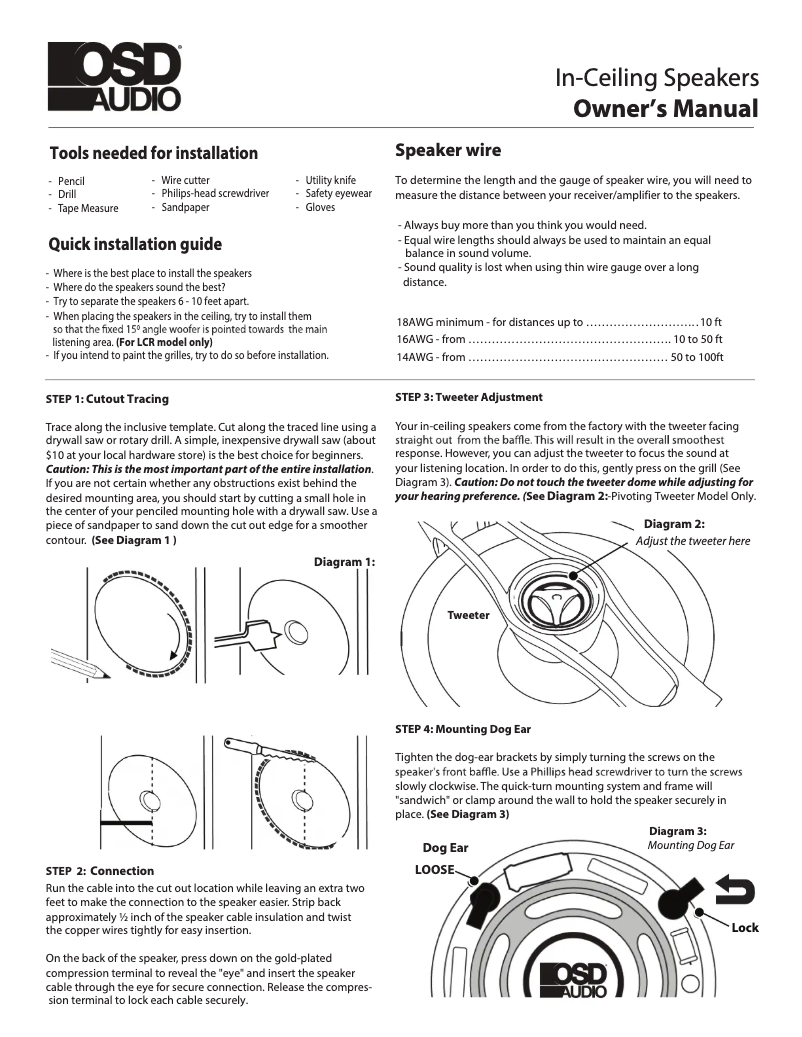 Page n°1 - Manuel utilisateur OSD Audio ACE870