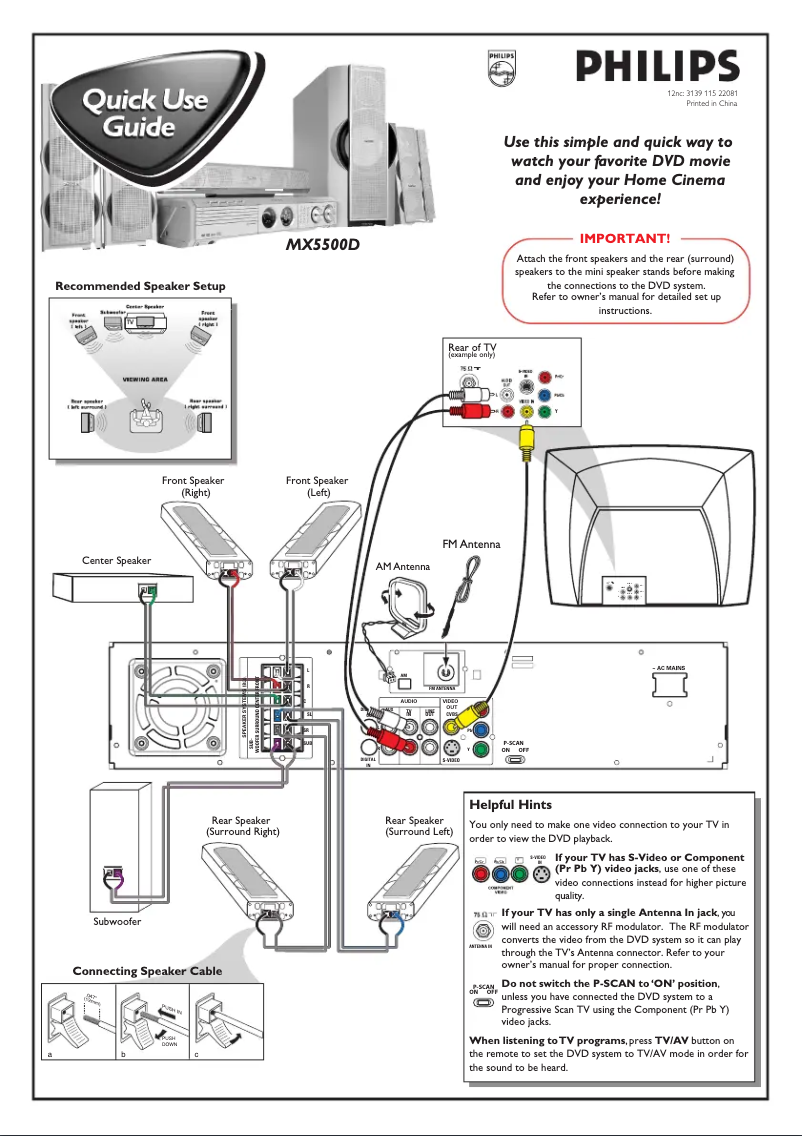 First page image of the manual for MX5500D