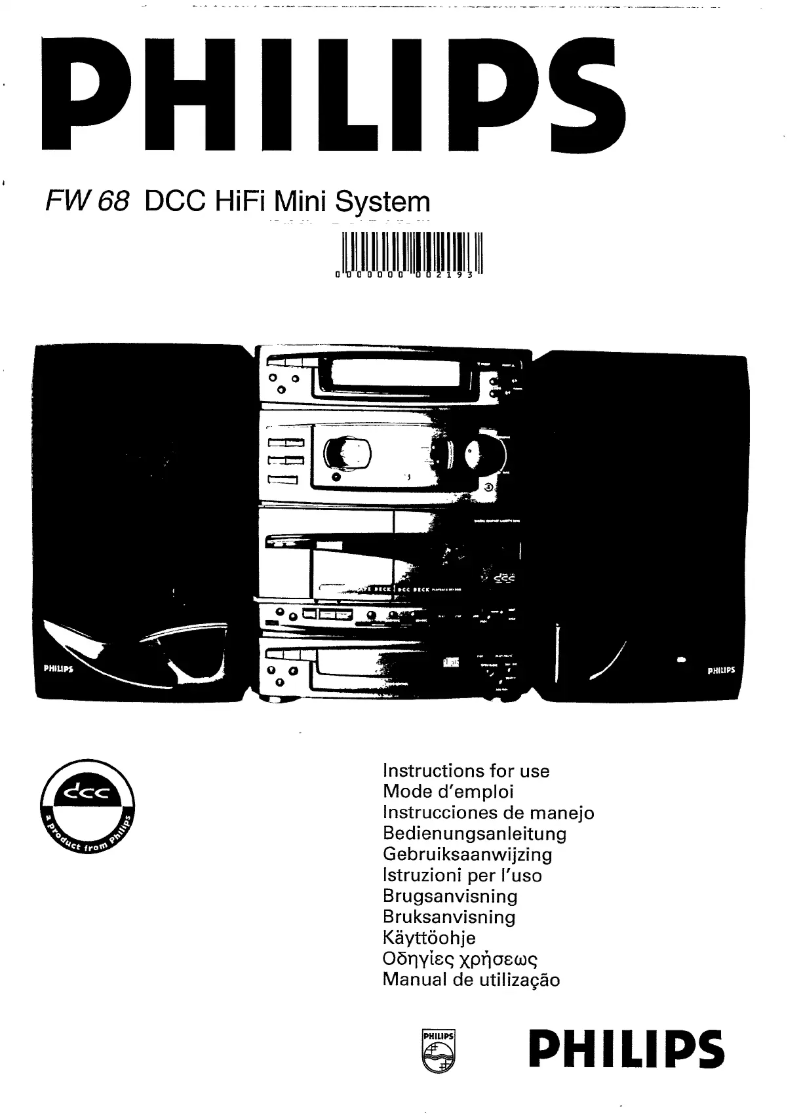 Page 1 of the manual User Manual Philips FW68DCC