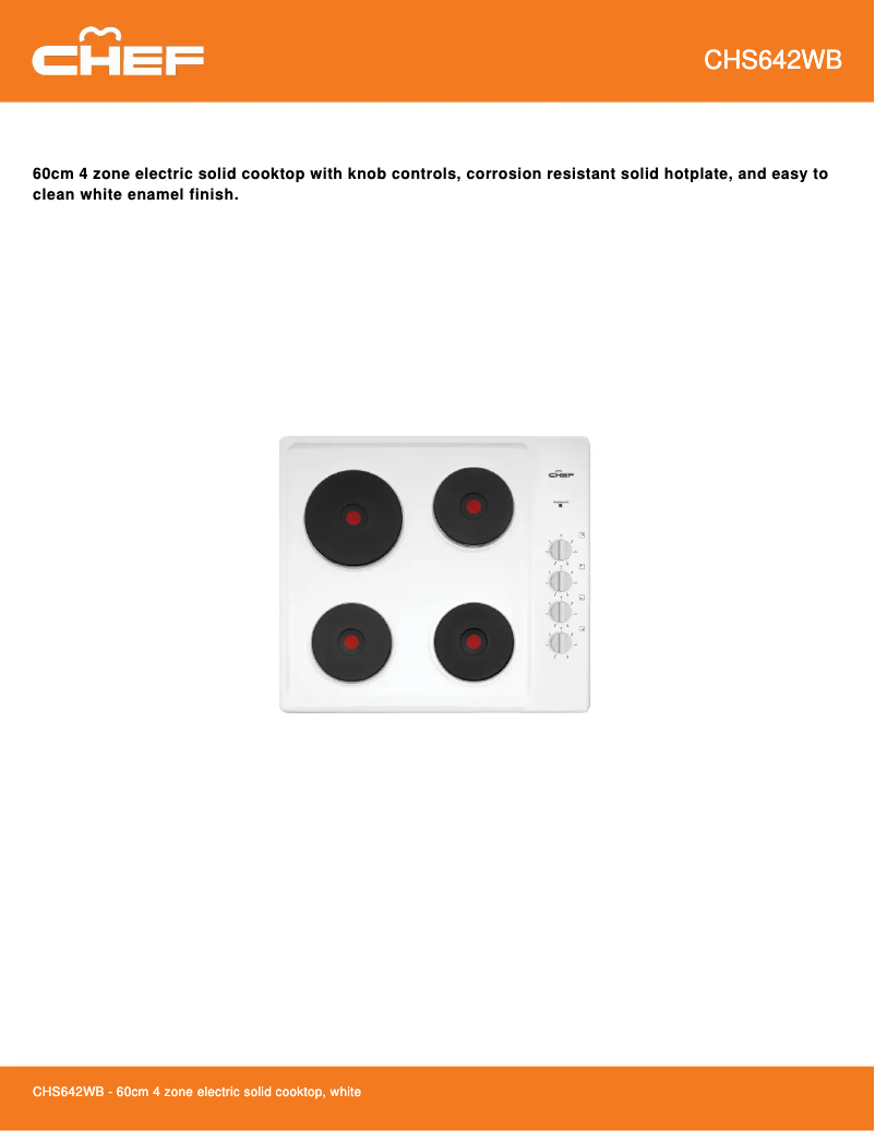 Imagen de la primera página del manual del dispositivo CHS642WB