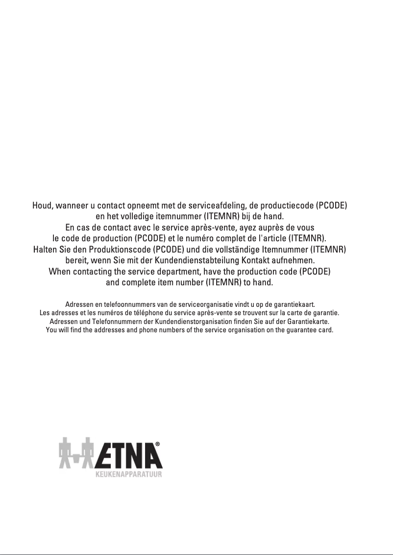 Page n°1 - Manuel utilisateur Etna EVV1441