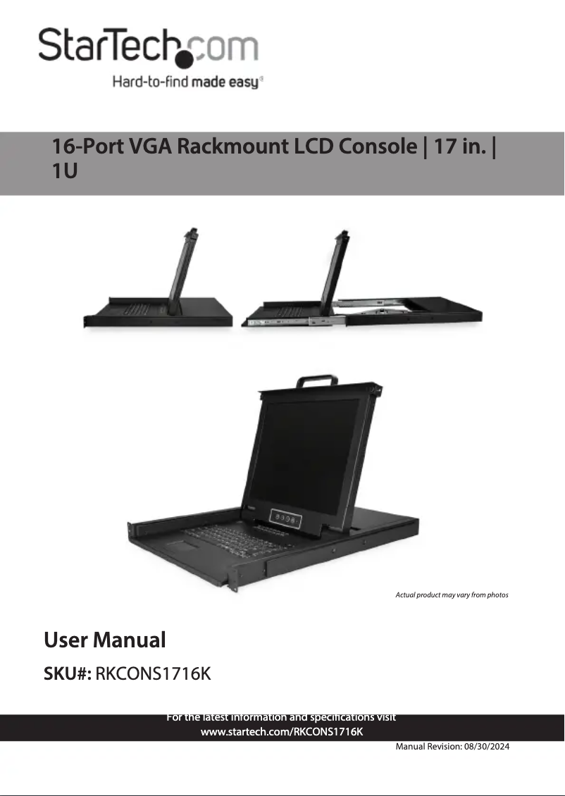 Página 1 del manual Manual de usuario StarTech.com RKCONS1716K