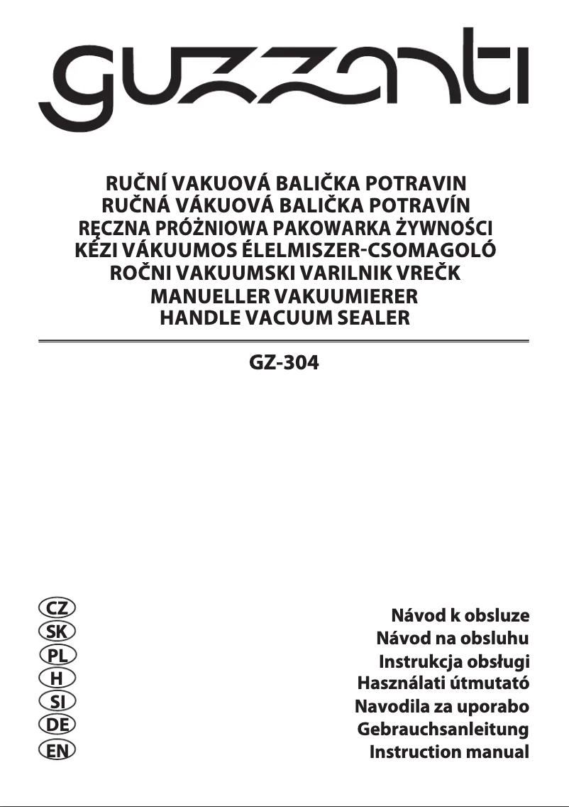 Page n°1 - Manuel utilisateur Guzzanti GZ-304