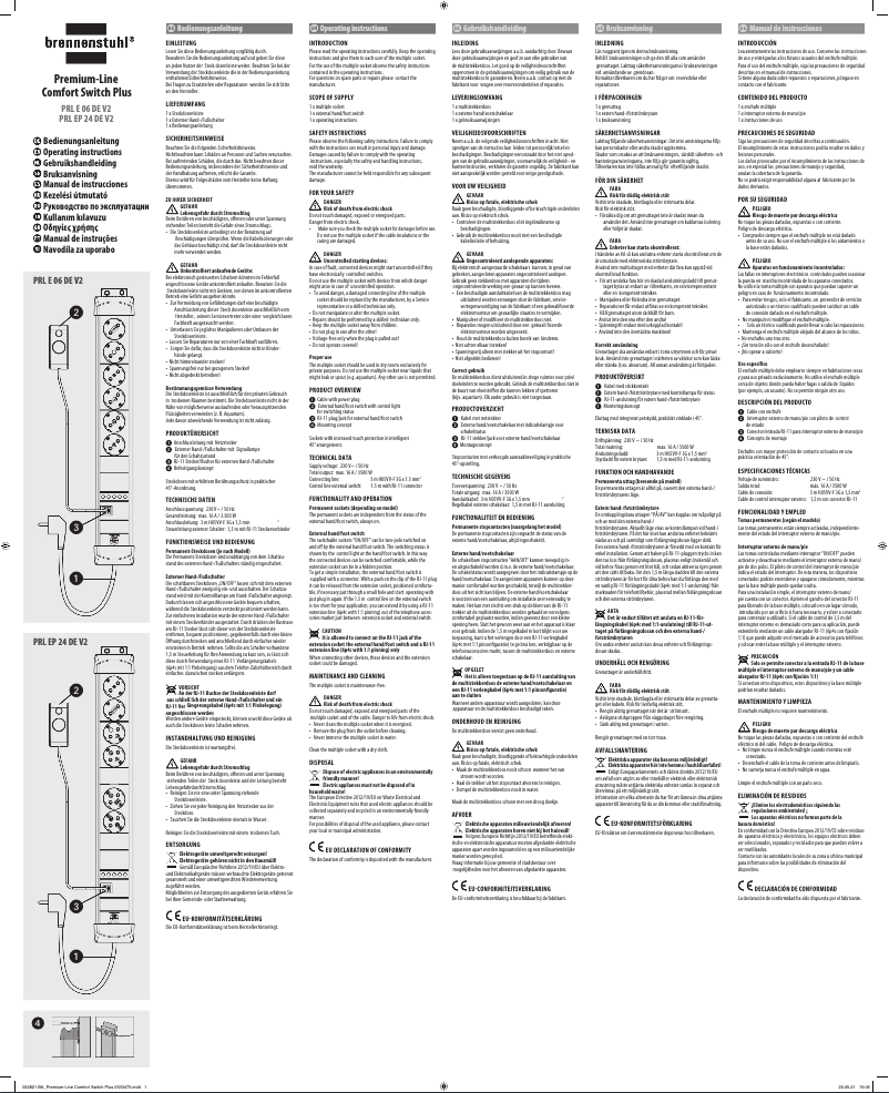 Page 1 de la notice Manuel utilisateur Brennenstuhl Premium Line Comfort Switch Plus