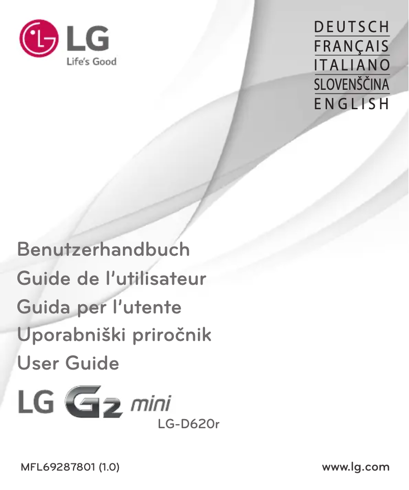 Page 1 de la notice Manuel utilisateur LG LG-D620R