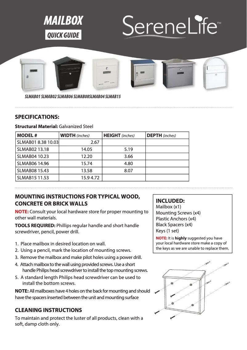 Página 1 del manual Manual de usuario SereneLife SLMAB15