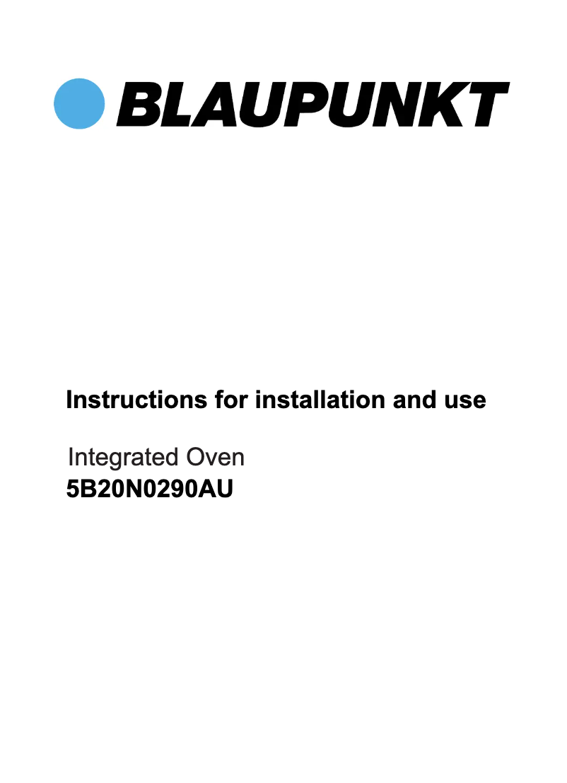 Page 1 de la notice Manuel utilisateur Blaupunkt 5B20N0290AU