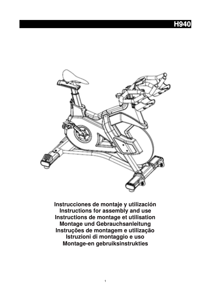 Page 1 de la notice Manuel utilisateur BH Fitness SuperDuke H940