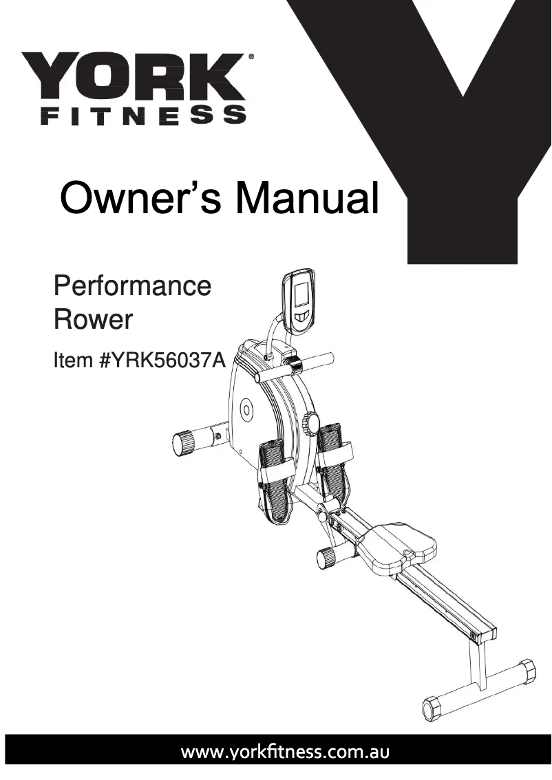 Página 1 del manual Manual de usuario York Fitness Performance Rower YRK56037A