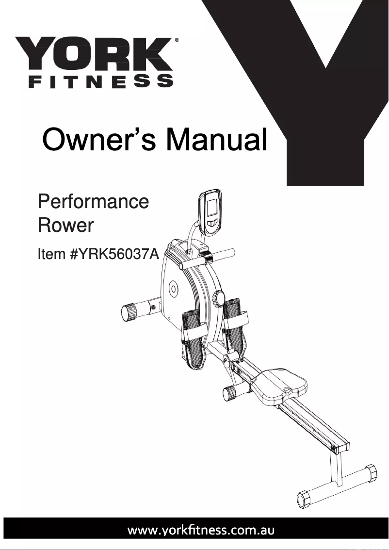Page n°1 - Manuel utilisateur York Fitness Performance Rower YRK56037A