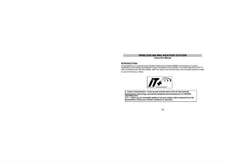 Image de la première page du manuel de l'appareil WS7027