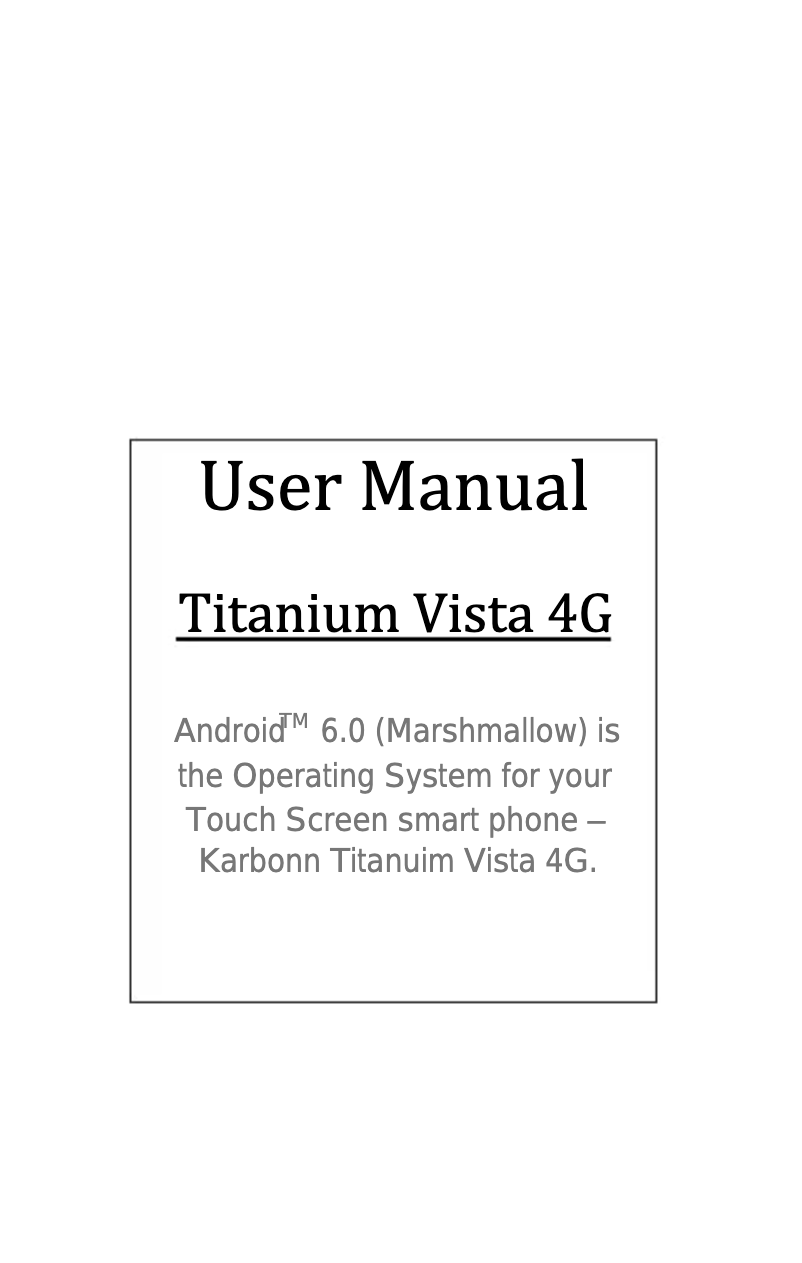 Image de la première page du manuel de l'appareil Titanium Vista 4G