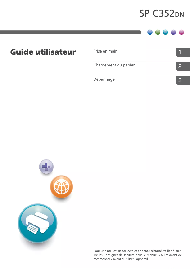 Page 1 de la notice Manuel utilisateur Ricoh SP C352DN