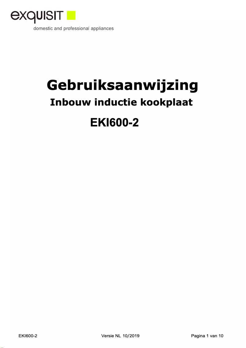Page n°1 - Manuel utilisateur Exquisit EKI600-2