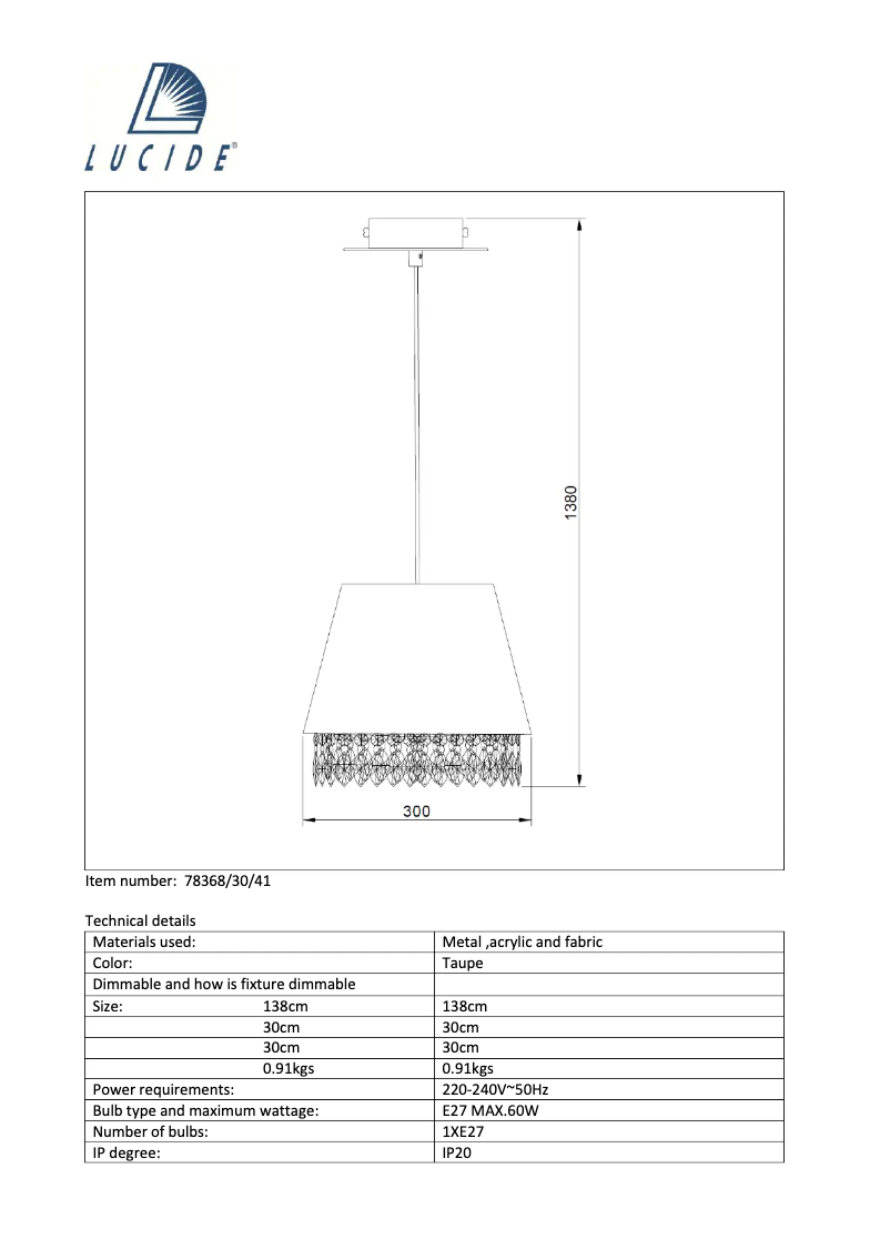 Image de la première page du manuel de l'appareil Dolti 78368/30/41